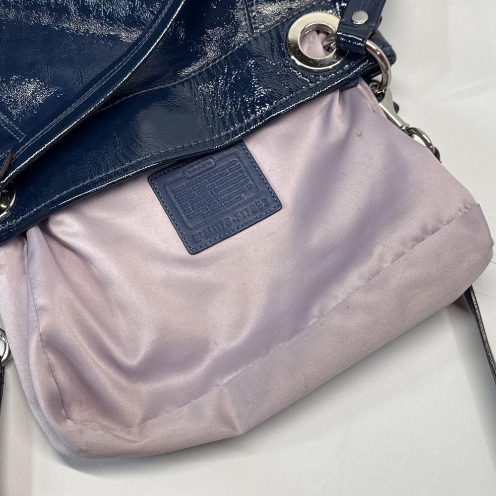 Coach Ashley Crossbody Blue Patent Leather F17953 Shoulder Bag Y2K - Picture 7 of 14